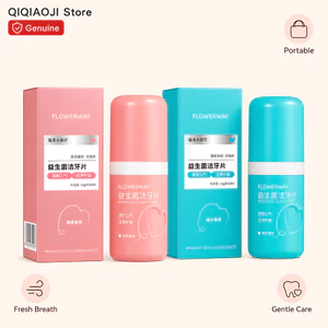 FLOWERWAY Viên tẩy răng probiotic, kem đánh răng rắn di động, làm thơm hơi thở, làm sạch răng