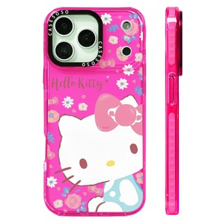 Ốp Hoa Hello Kitty Màu Hồng Dễ Thương Tương Thích Cho IPhone 12 13 14 15 16 17ProMax 12 13 Mini Cover X XR XS Max Silicone Mềm Trong Suốt SE 2022 6 7 8 Plus 17AIR Vỏ Chống Sốc