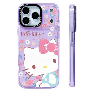 Ốp Hoa Hello Kitty Màu Hồng Dễ Thương Tương Thích Cho IPhone 12 13 14 15 16 17ProMax 12 13 Mini Cover X XR XS Max Silicone Mềm Trong Suốt SE 2022 6 7 8 Plus 17AIR Vỏ Chống Sốc
