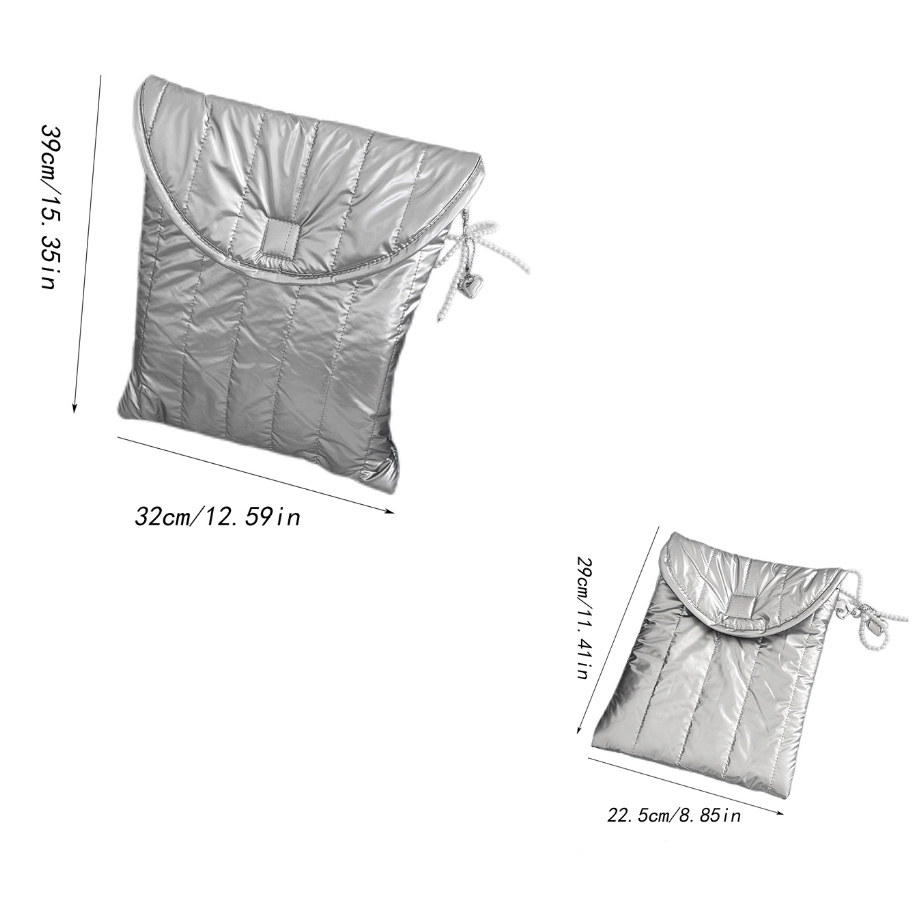 Túi bảo vệ máy tính 16"&bảng 11" vải mềm bóng khóa cài đơn sắc chống sốc bụi kèm nơ tiện du lịch nhà