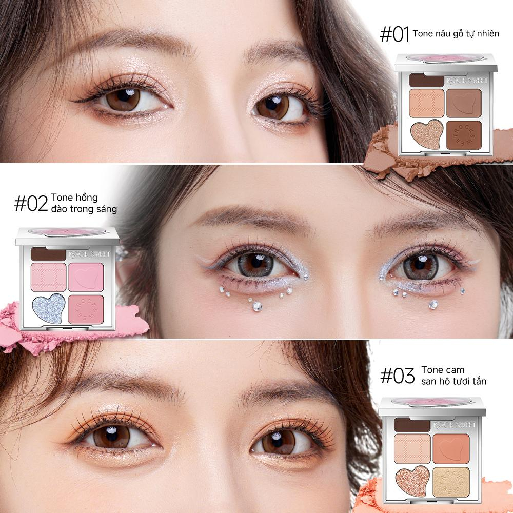 Bảng phấn mắt RockSweet RS 5g, Bảng Highlight và đường viền, Bảng phấn mắt trang điểm