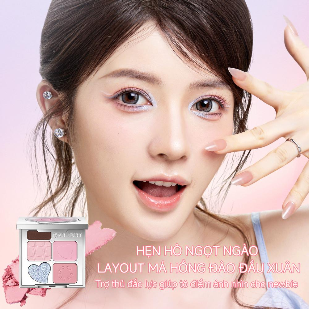 Bảng phấn mắt RockSweet RS 5g, Bảng Highlight và đường viền, Bảng phấn mắt trang điểm