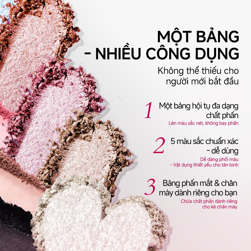 Bảng phấn mắt RockSweet RS 5g, Bảng Highlight và đường viền, Bảng phấn mắt trang điểm