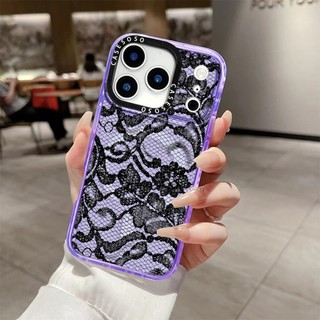 Ốp điện thoại sạc từ tính không dây hoa ren màu đen lấp lánh tương thích cho IPhone11 12 13 14 15 16ProMax Cover 16PLUS Silicone mềm trong suốt Vỏ chống sốc