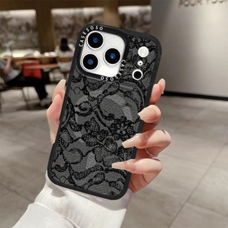 Ốp điện thoại sạc từ tính không dây hoa ren màu đen lấp lánh tương thích cho IPhone11 12 13 14 15 16ProMax Cover 16PLUS Silicone mềm trong suốt Vỏ chống sốc