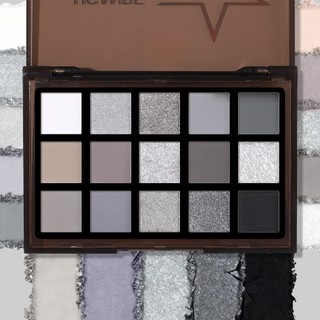 Bảng phấn mắt màu đen khói UCANBE, 15 màu Dark Shimmer Matte Metal Makeup Pallet, Bạc xám sắc tố cao