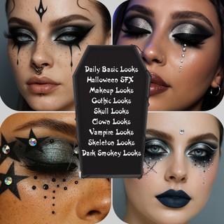 Bảng phấn mắt màu đen khói UCANBE, 15 màu Dark Shimmer Matte Metal Makeup Pallet, Bạc xám sắc tố cao