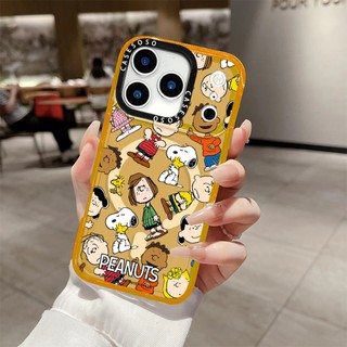 CASETIFY PEANUTS Phim hoạt hình Snoopy Sticker Vỏ sạc từ tính không dây Tương thích cho IPhone11 12 13 14 15 16 Pro Max Cover 15 16 PLUS Silicone Mềm trong suốt Vỏ chống sốc