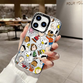 CASETIFY PEANUTS Phim hoạt hình Snoopy Sticker Vỏ sạc từ tính không dây Tương thích cho IPhone11 12 13 14 15 16 Pro Max Cover 15 16 PLUS Silicone Mềm trong suốt Vỏ chống sốc