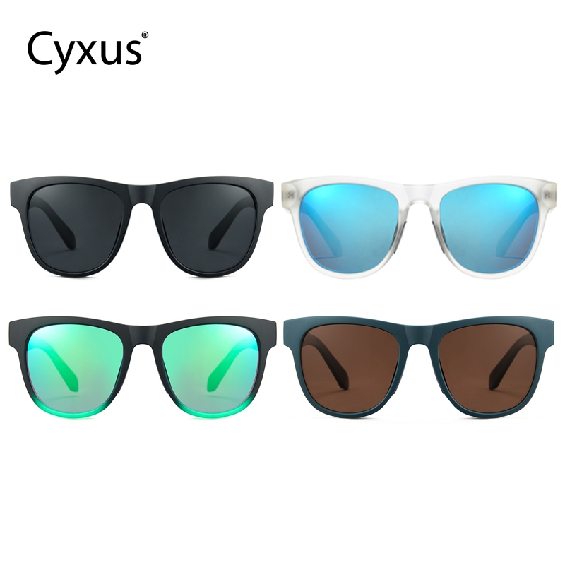 Cyxus Kính râm phân cực/Gọng vuông chống tia UV400/Chất liệu TR90/Dành cho cả nam và nữ, thích hợp cho du lịch P1586