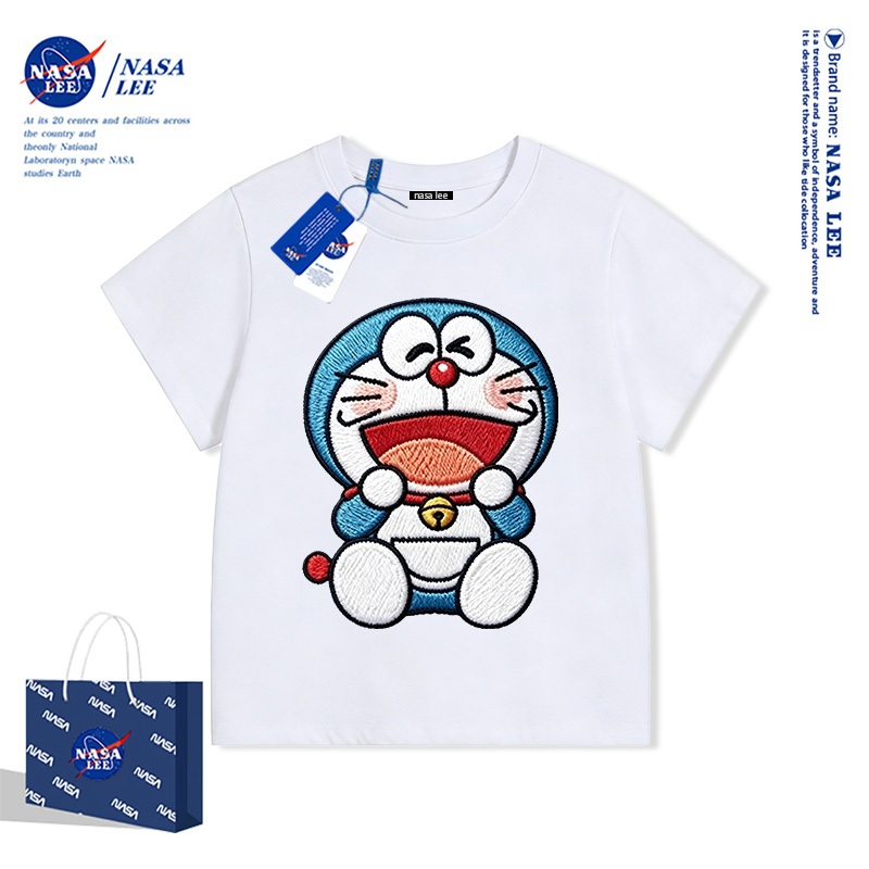 Áo thun ngắn tay bé trai bé gái NASA LEE phong cách Hải quân in Doremon thời trang
