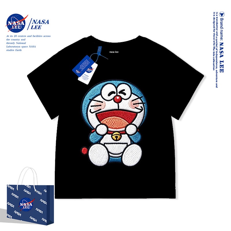 Áo thun ngắn tay bé trai bé gái NASA LEE phong cách Hải quân in Doremon thời trang