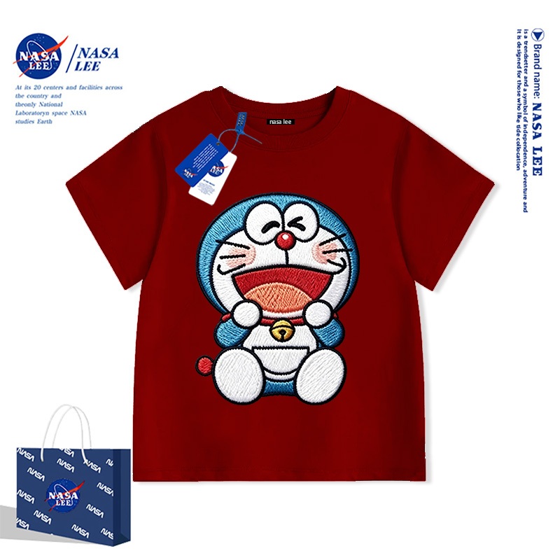 Áo thun ngắn tay bé trai bé gái NASA LEE phong cách Hải quân in Doremon thời trang
