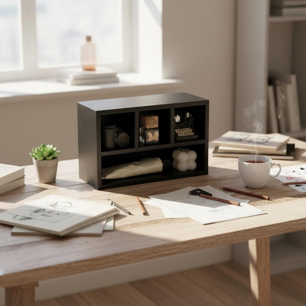 Bàn Làm Việc Bằng Gỗ Chắc Chắn Retro 4 Ngăn Sắp Xếp Thiết Kế Nhỏ Gọn Vintage Cho Nữ, Văn Phòng, Vanity