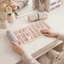 CASEGRACE Túi đựng trang sức du lịch Hộp đựng đồ trang sức nhỏ Túi đựng đồ trang sức dành cho nữ Cô gái Túi đựng đồ trang sức du lịch có thể gập lại Cuộn cho vòng cổ Nhẫn Vòng tay bông tai