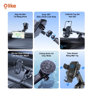 Olike HC30 Giá Đỡ Điện Thoại Ô Tô Đế Hút Chân Không, Xoay 360 Độ, Chống Rung Mạnh, Tự Động Khóa