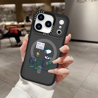 Peanuts Snoopy Golf Vỏ Sạc Từ Tính Không Dây Tương Thích Cho IPhone11 12 13 14 15 16 Pro Max Cover 16 PLUS Silicon Mềm Trong Suốt Ốp Lưng Chống Sốc