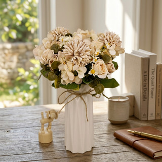 Hoa Hồng Nhân Tạo Hydrangea Dahlia Bó Hoa Hỗn Hợp Nhà Trang Trí Đám Cưới Lụa Hoa Giả Bàn Trung Tâm Tiệc Văn Phòng Vườn Vintage Thẩm Mỹ Ins Phong Cách Bắc Âu DIY Quà Tặng