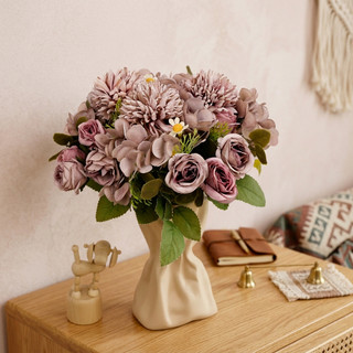 Hoa Hồng Nhân Tạo Hydrangea Dahlia Bó Hoa Hỗn Hợp Nhà Trang Trí Đám Cưới Lụa Hoa Giả Bàn Trung Tâm Tiệc Văn Phòng Vườn Vintage Thẩm Mỹ Ins Phong Cách Bắc Âu DIY Quà Tặng