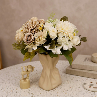 Hoa Hồng Nhân Tạo Hydrangea Dahlia Bó Hoa Hỗn Hợp Nhà Trang Trí Đám Cưới Lụa Hoa Giả Bàn Trung Tâm Tiệc Văn Phòng Vườn Vintage Thẩm Mỹ Ins Phong Cách Bắc Âu DIY Quà Tặng