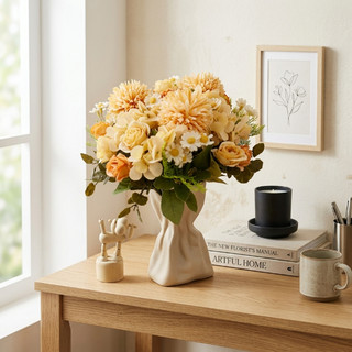 Hoa Hồng Nhân Tạo Hydrangea Dahlia Bó Hoa Hỗn Hợp Nhà Trang Trí Đám Cưới Lụa Hoa Giả Bàn Trung Tâm Tiệc Văn Phòng Vườn Vintage Thẩm Mỹ Ins Phong Cách Bắc Âu DIY Quà Tặng