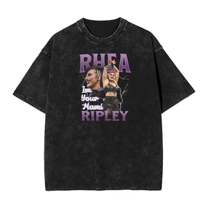 Rhea Ripley Retro Giặt Thời Trang Còn Hàng, Đặt Hàng Nhiều Áo Phông Cotton Nguyên Chất
