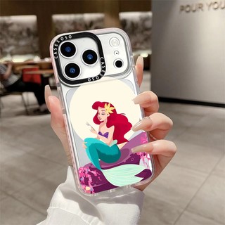 Phim Hoạt Hình Nàng Tiên Cá Ariel Cô Gái Vỏ Sạc Từ Tính Không Dây Tương Thích Cho IPhone11 12 13 14 15 16 Pro Max Cover 16 PLUS Silicon Mềm Trong Suốt Ốp Lưng Chống Sốc
