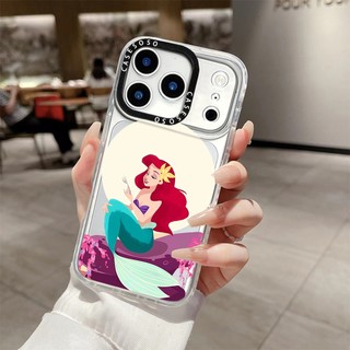 Phim Hoạt Hình Nàng Tiên Cá Ariel Cô Gái Vỏ Sạc Từ Tính Không Dây Tương Thích Cho IPhone11 12 13 14 15 16 Pro Max Cover 16 PLUS Silicon Mềm Trong Suốt Ốp Lưng Chống Sốc
