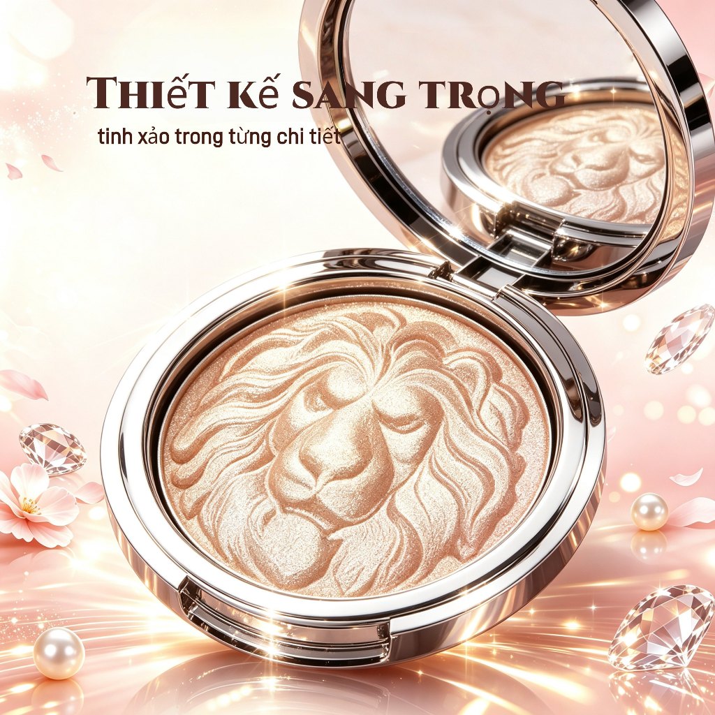【Adel Floro】Phấn Bắt Sáng Hình Sư Tử - Chất Mềm Mịn, Nhũ Bùng Sáng, Tạo Khối Gò Má, Long Lanh