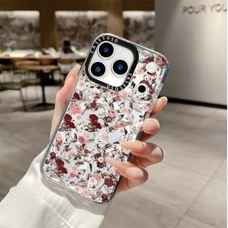 Ốp sạc từ tính không dây hoa màu vàng tối giản Tương thích cho IPhone 12 13 14 15 1617ProMax Cover 16E 17AIR Silicon mềm trong suốt Vỏ chống sốc