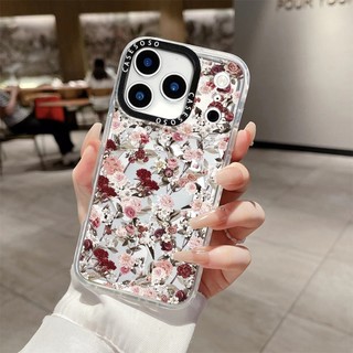 Ốp sạc từ tính không dây hoa màu vàng tối giản Tương thích cho IPhone 12 13 14 15 1617ProMax Cover 16E 17AIR Silicon mềm trong suốt Vỏ chống sốc