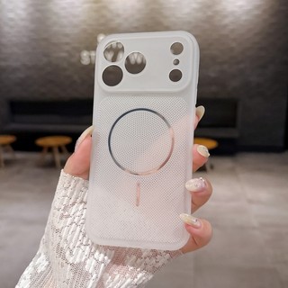 Cửa sổ lớn tức thì 17 mùa hè lưới tản nhiệt mỏng vỏ điện thoại hình tròn phù hợp cho iPhone 11 12 13 14 15 16 17 Pro Max bao gồm tất cả vỏ mềm TPU chống rơi