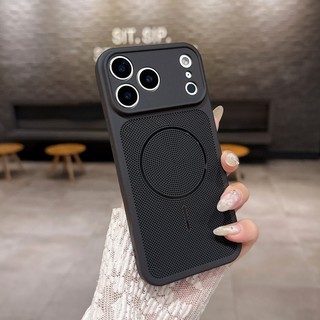Cửa sổ lớn tức thì 17 mùa hè lưới tản nhiệt mỏng vỏ điện thoại hình tròn phù hợp cho iPhone 11 12 13 14 15 16 17 Pro Max bao gồm tất cả vỏ mềm TPU chống rơi