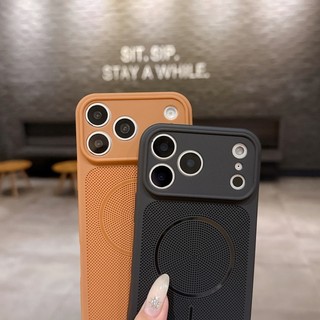 Cửa sổ lớn tức thì 17 mùa hè lưới tản nhiệt mỏng vỏ điện thoại hình tròn phù hợp cho iPhone 11 12 13 14 15 16 17 Pro Max bao gồm tất cả vỏ mềm TPU chống rơi