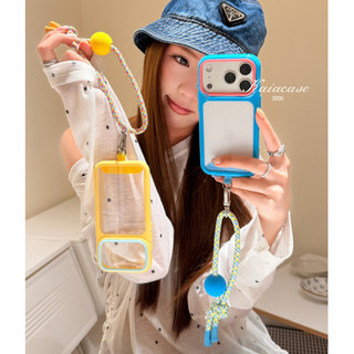 Khung Màu Sắc Tương Phản Trong Suốt Acrylic Nylon Wrsit Dây Đeo Ốp Lưng Điện Thoại iPhone 17Promax 17Pro 14 15 16 Pro Max Chống Sốc Bảo Vệ Toàn Diện Nữ Vỏ Di Động