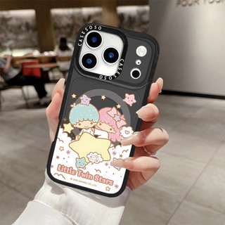 Ốp sạc từ tính không dây hoạt hình Little Twin Stars Tương thích cho IPhone11 12 13 14 15 16 Pro Max Cover 16 PLUS Silicon mềm trong suốt Vỏ chống sốc