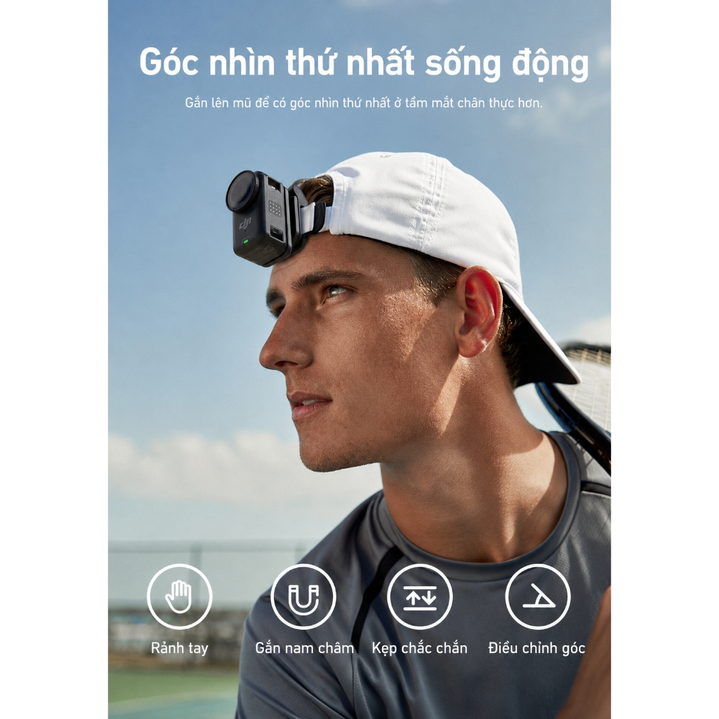 Kẹp Mũ Nam Châm cho DJI Osmo Nano Xtra Atto N52 Kẹp Mũ Kẹp Balo Xoay 360° Chỉnh Góc 240° Quay POV Rảnh Tay