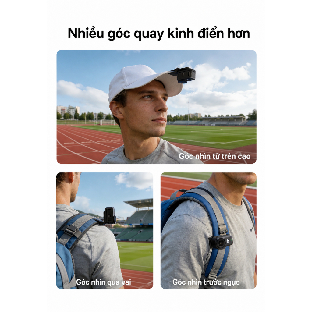 Kẹp Mũ Nam Châm cho DJI Osmo Nano Xtra Atto N52 Kẹp Mũ Kẹp Balo Xoay 360° Chỉnh Góc 240° Quay POV Rảnh Tay