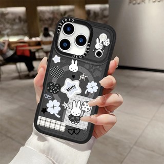 Đen Trắng Miffy Miếng Dán Ốp Lưng Sạc Từ Tính Không Dây Tương Thích Cho IPhone 12 13 14 15 16 17 Pro Max Cover17AIR Silicon Mềm Trong Suốt Ốp Lưng Chống Sốc