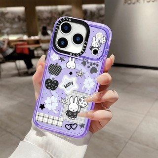Đen Trắng Miffy Miếng Dán Ốp Lưng Sạc Từ Tính Không Dây Tương Thích Cho IPhone 12 13 14 15 16 17 Pro Max Cover17AIR Silicon Mềm Trong Suốt Ốp Lưng Chống Sốc