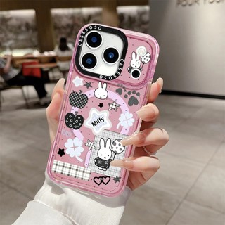 Đen Trắng Miffy Miếng Dán Ốp Lưng Sạc Từ Tính Không Dây Tương Thích Cho IPhone 12 13 14 15 16 17 Pro Max Cover17AIR Silicon Mềm Trong Suốt Ốp Lưng Chống Sốc