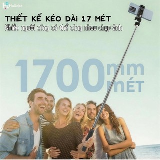 HaiLoka Gậy Selfie Chân máy tự động bật lên 177cm Từ xa cực dài Bluetooth 5.2 cho điện thoại Vlog