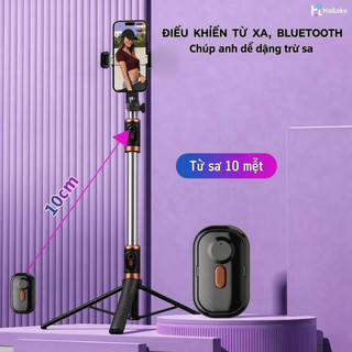 HaiLoka Gậy Selfie Chân máy tự động bật lên 177cm Từ xa cực dài Bluetooth 5.2 cho điện thoại Vlog