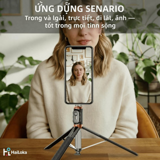 HaiLoka Gậy Selfie Chân máy tự động bật lên 177cm Từ xa cực dài Bluetooth 5.2 cho điện thoại Vlog