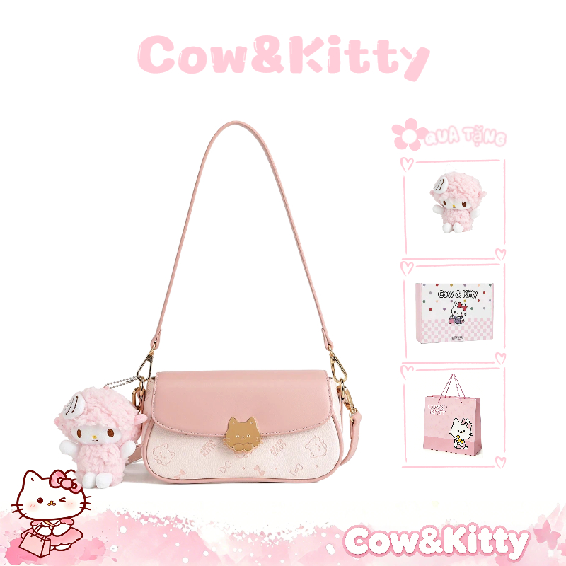 Túi đeo vai Cow&Kitty Túi đeo chéo in màu xanh Túi đeo chéo dễ thương