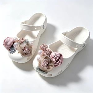 Phụ Nữ Tắc Sandal Giày DIY Quyến Rũ Phong Cách Cổ Tích Hoa Hồng Mặt Dây Chuyền Nút Lỗ Giày Trang Trí Bộ Phụ Kiện Quà Tặng
