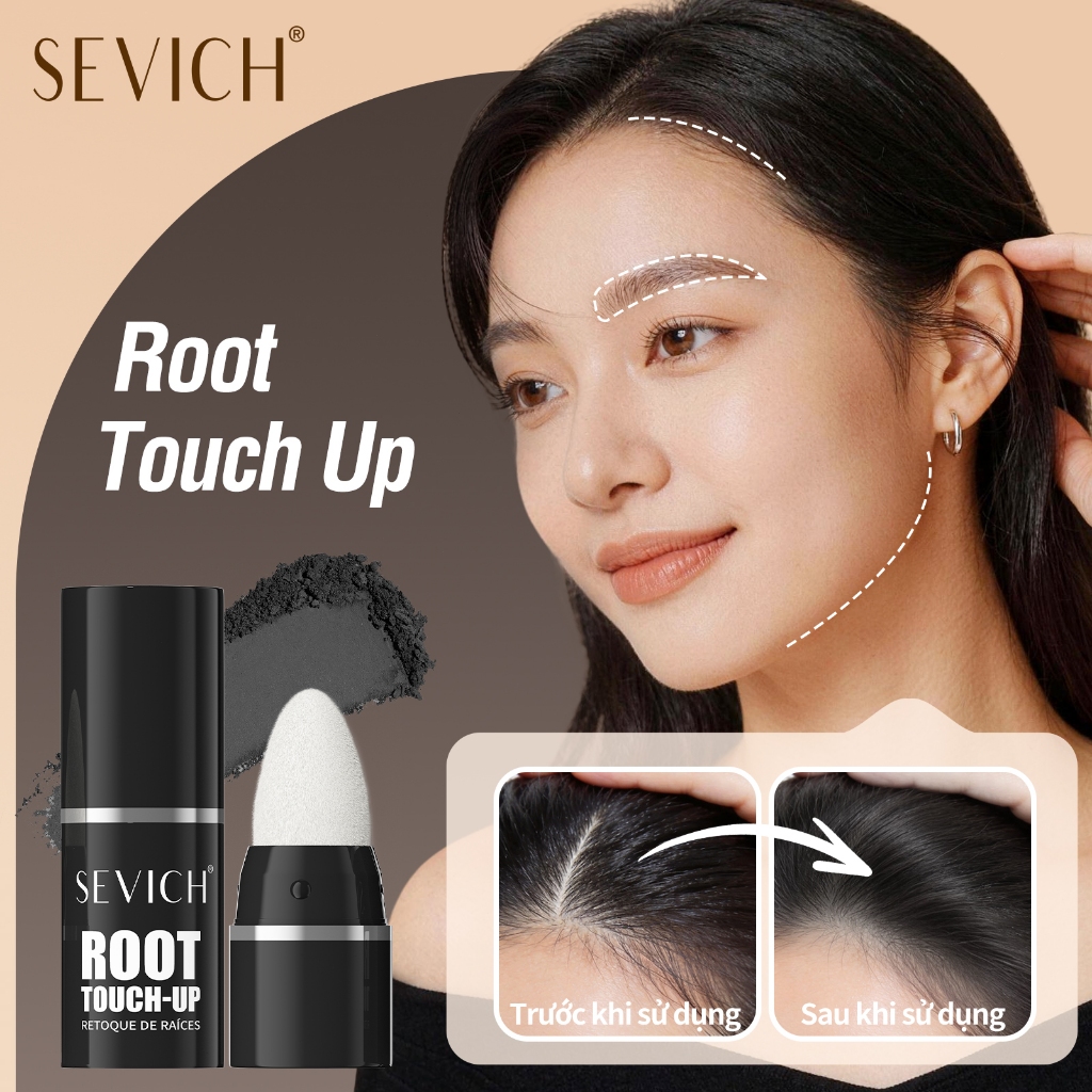 SEVICH Phấn Tóc Di Động Du Lịch HairlinePowder Kem Che Khuyết Điểm Tóc Chống Thấm Nước Bột Đen