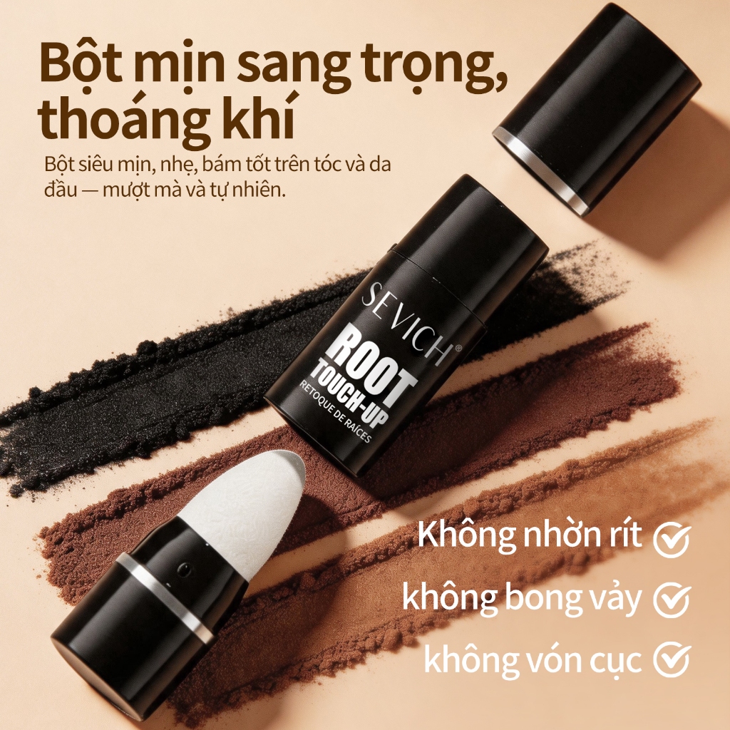 SEVICH Phấn Tóc Di Động Du Lịch HairlinePowder Kem Che Khuyết Điểm Tóc Chống Thấm Nước Bột Đen