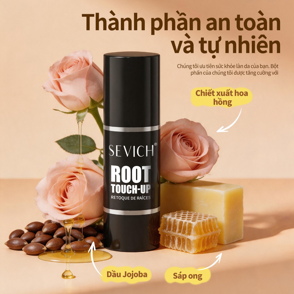 SEVICH Phấn Tóc Di Động Du Lịch HairlinePowder Kem Che Khuyết Điểm Tóc Chống Thấm Nước Bột Đen