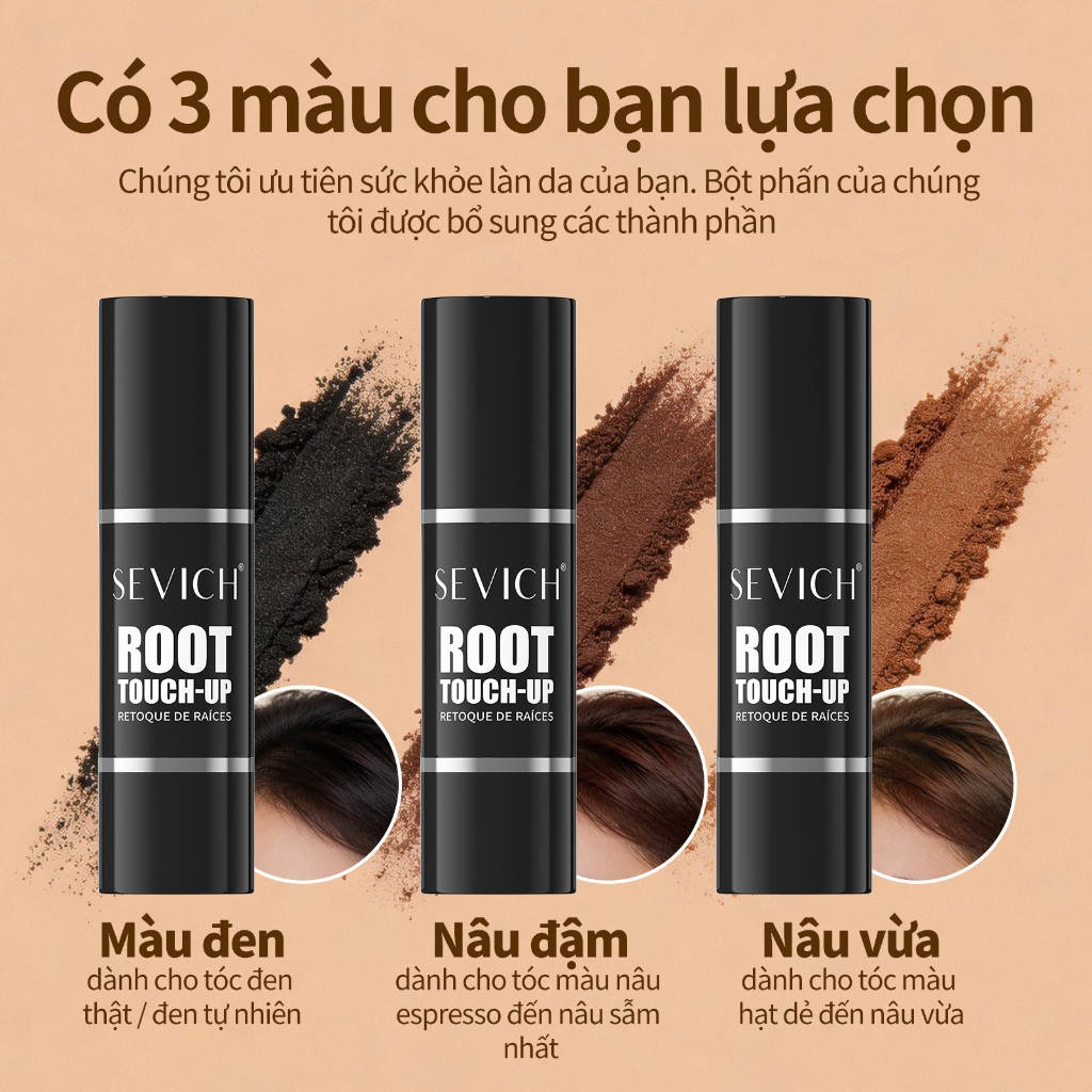 SEVICH Phấn Tóc Di Động Du Lịch HairlinePowder Kem Che Khuyết Điểm Tóc Chống Thấm Nước Bột Đen